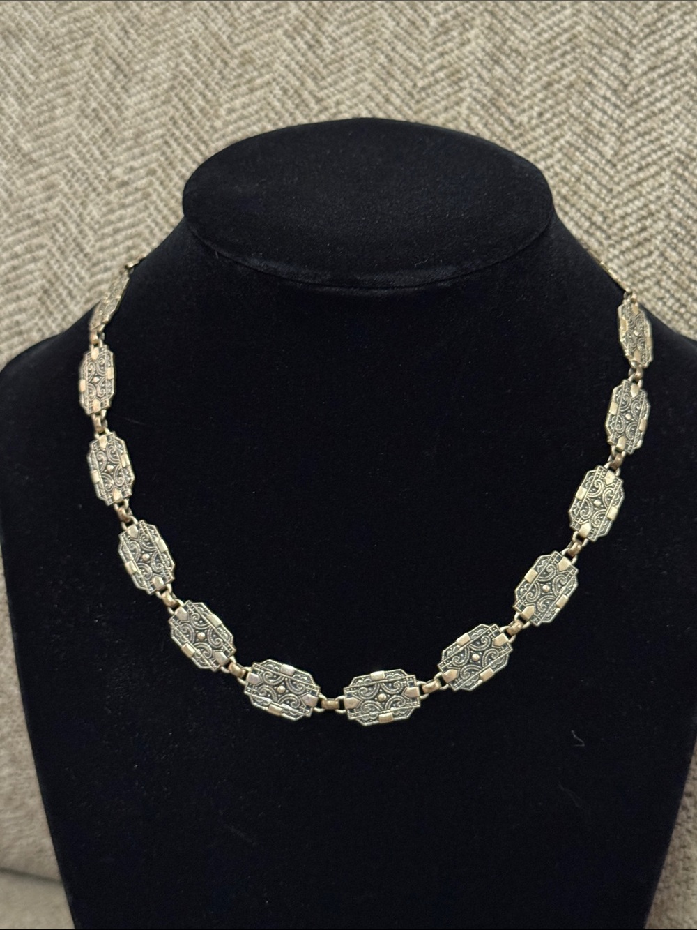 Vintage Binder Brothers 1/20 12kt gold filled Art Deco choker collar necklace